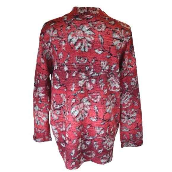 NWT J. Jill Ruby Red Cotton & Wool Blend Soft Open Cardigan, Size Small Petite - Picture 6 of 8